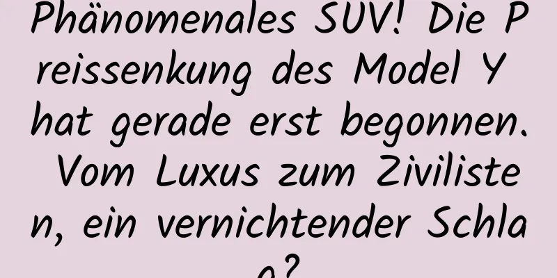 Phänomenales SUV! Die Preissenkung des Model Y hat gerade erst begonnen. Vom Luxus zum Zivilisten, ein vernichtender Schlag?