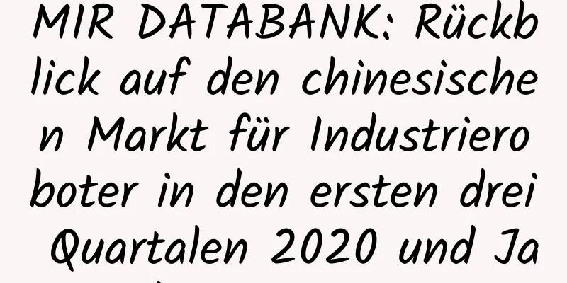 MIR DATABANK: Rückblick auf den chinesischen Markt für Industrieroboter in den ersten drei Quartalen 2020 und Jahresprognose