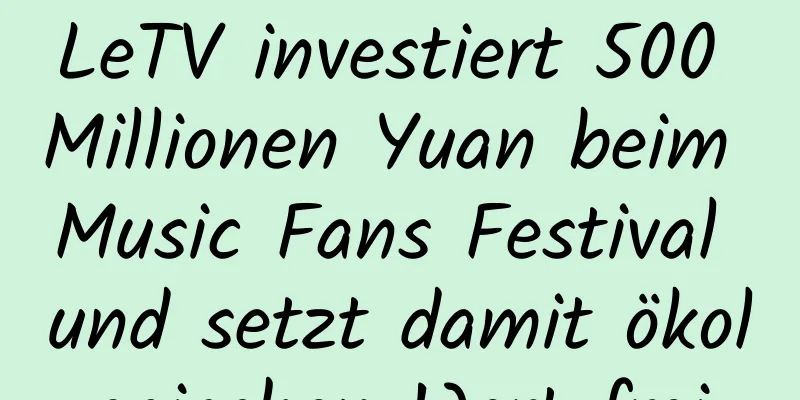 LeTV investiert 500 Millionen Yuan beim Music Fans Festival und setzt damit ökologischen Wert frei