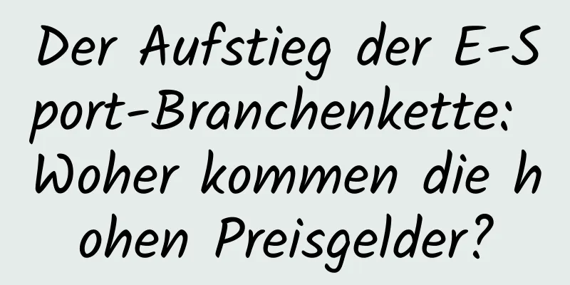 Der Aufstieg der E-Sport-Branchenkette: Woher kommen die hohen Preisgelder?