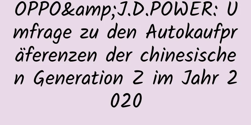 OPPO&J.D.POWER: Umfrage zu den Autokaufpräferenzen der chinesischen Generation Z im Jahr 2020