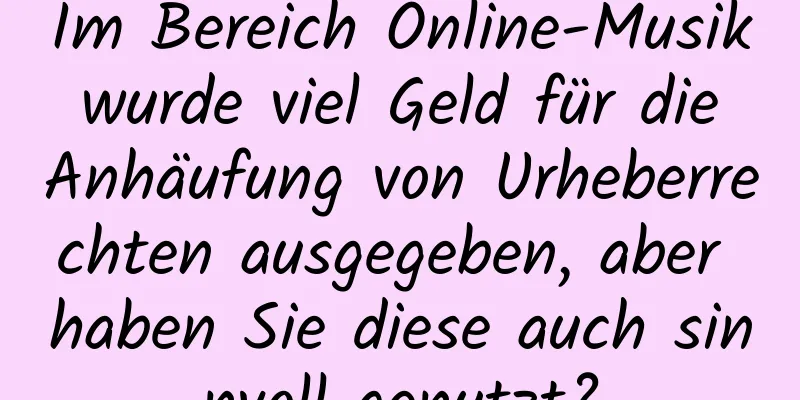 Im Bereich Online-Musik wurde viel Geld für die Anhäufung von Urheberrechten ausgegeben, aber haben Sie diese auch sinnvoll genutzt?