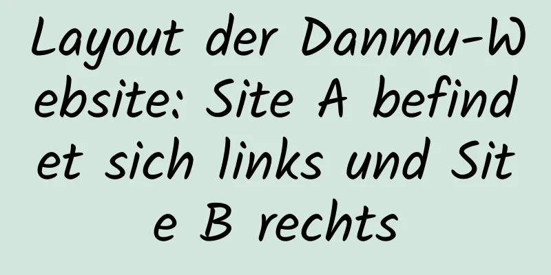 Layout der Danmu-Website: Site A befindet sich links und Site B rechts