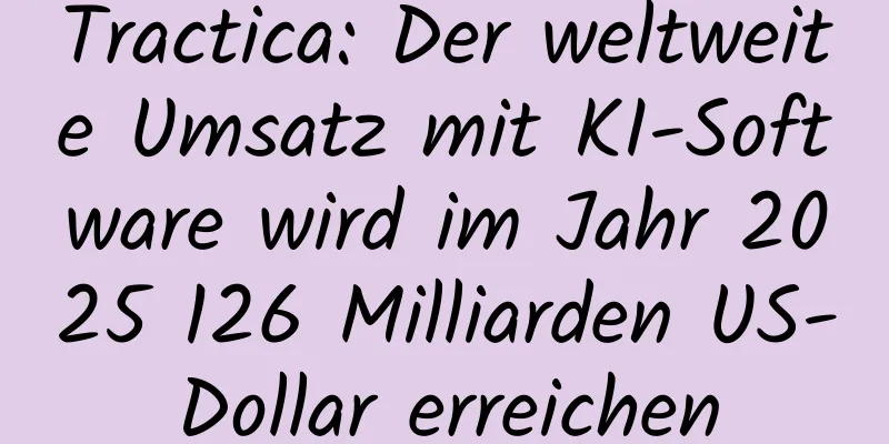 Tractica: Der weltweite Umsatz mit KI-Software wird im Jahr 2025 126 Milliarden US-Dollar erreichen
