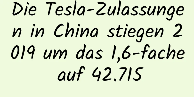 Die Tesla-Zulassungen in China stiegen 2019 um das 1,6-fache auf 42.715