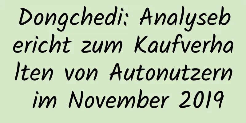 Dongchedi: Analysebericht zum Kaufverhalten von Autonutzern im November 2019