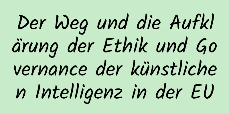Der Weg und die Aufklärung der Ethik und Governance der künstlichen Intelligenz in der EU