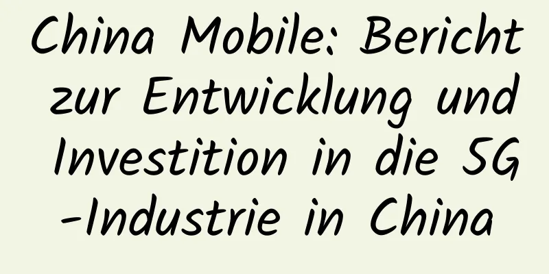 China Mobile: Bericht zur Entwicklung und Investition in die 5G-Industrie in China