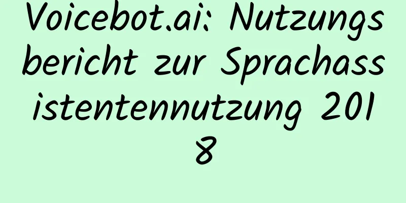 Voicebot.ai: Nutzungsbericht zur Sprachassistentennutzung 2018