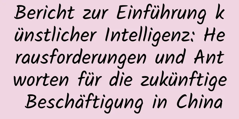 Bericht zur Einführung künstlicher Intelligenz: Herausforderungen und Antworten für die zukünftige Beschäftigung in China