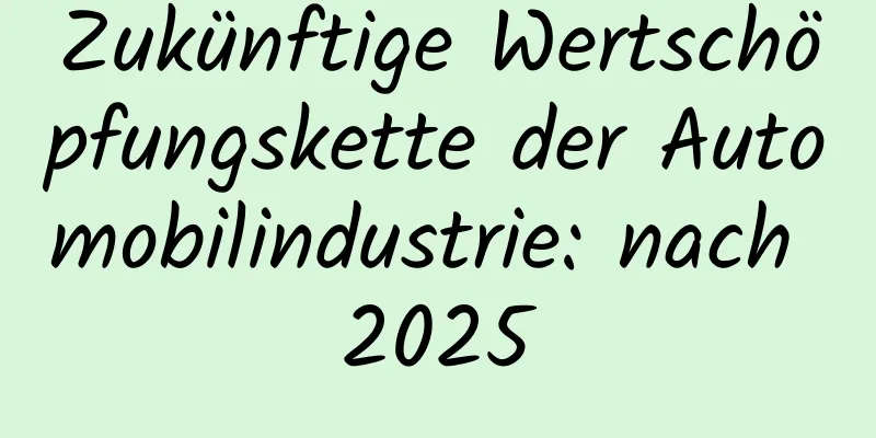 Zukünftige Wertschöpfungskette der Automobilindustrie: nach 2025