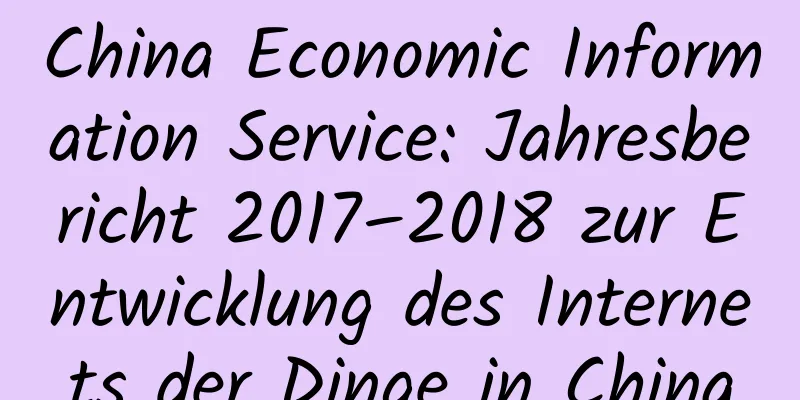 China Economic Information Service: Jahresbericht 2017–2018 zur Entwicklung des Internets der Dinge in China