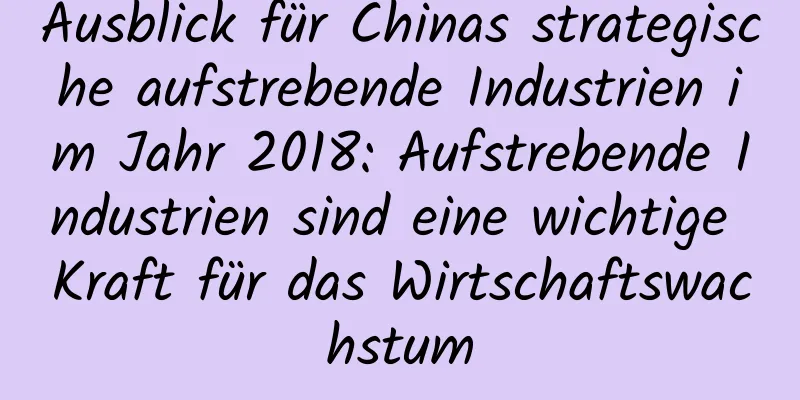 Ausblick für Chinas strategische aufstrebende Industrien im Jahr 2018: Aufstrebende Industrien sind eine wichtige Kraft für das Wirtschaftswachstum