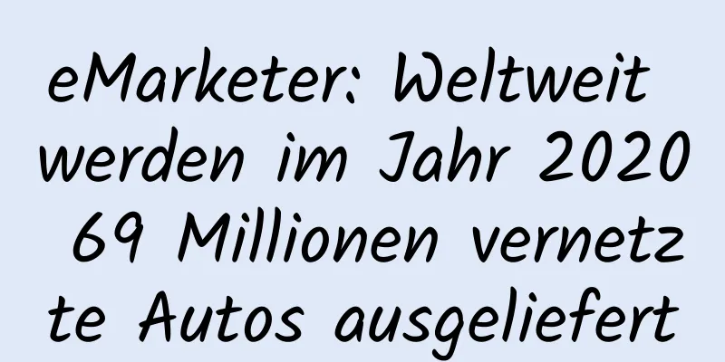 eMarketer: Weltweit werden im Jahr 2020 69 Millionen vernetzte Autos ausgeliefert