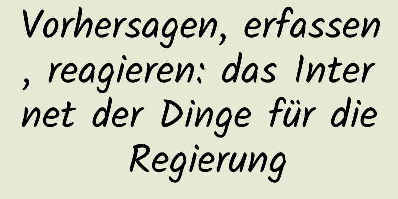 Vorhersagen, erfassen, reagieren: das Internet der Dinge für die Regierung