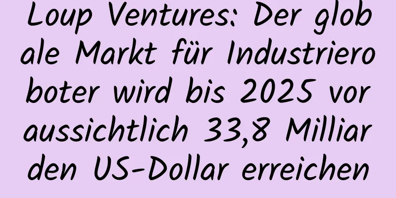 Loup Ventures: Der globale Markt für Industrieroboter wird bis 2025 voraussichtlich 33,8 Milliarden US-Dollar erreichen