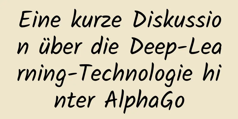 Eine kurze Diskussion über die Deep-Learning-Technologie hinter AlphaGo