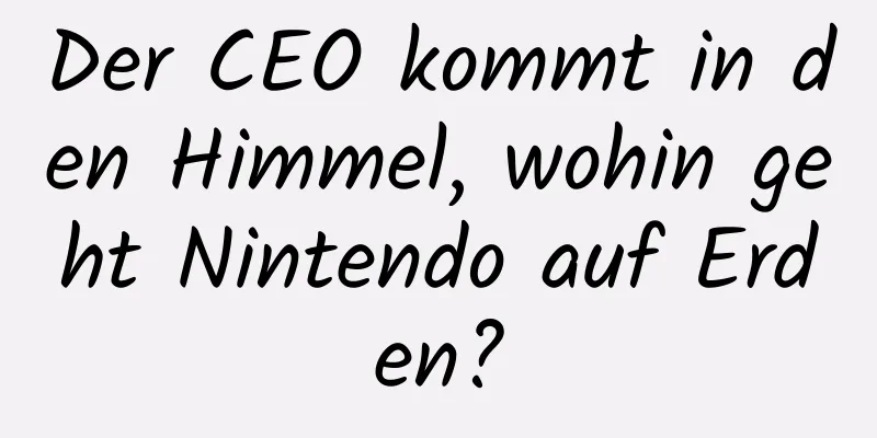 Der CEO kommt in den Himmel, wohin geht Nintendo auf Erden?