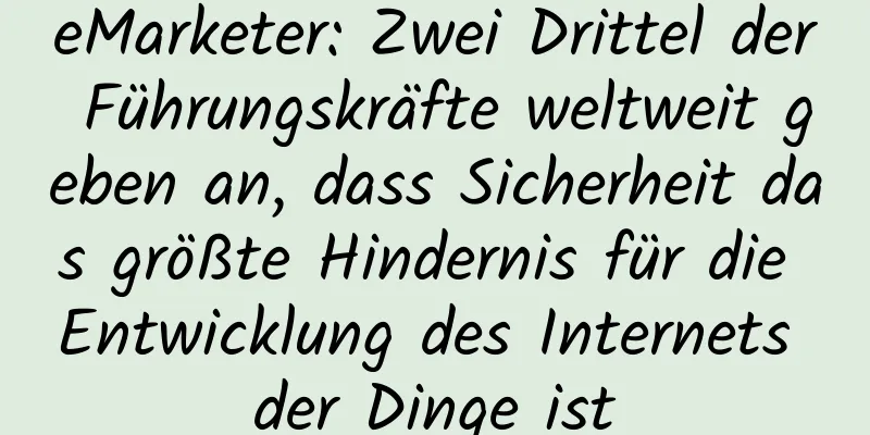 eMarketer: Zwei Drittel der Führungskräfte weltweit geben an, dass Sicherheit das größte Hindernis für die Entwicklung des Internets der Dinge ist