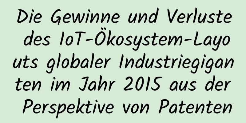 Die Gewinne und Verluste des IoT-Ökosystem-Layouts globaler Industriegiganten im Jahr 2015 aus der Perspektive von Patenten