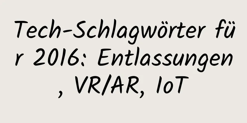 Tech-Schlagwörter für 2016: Entlassungen, VR/AR, IoT