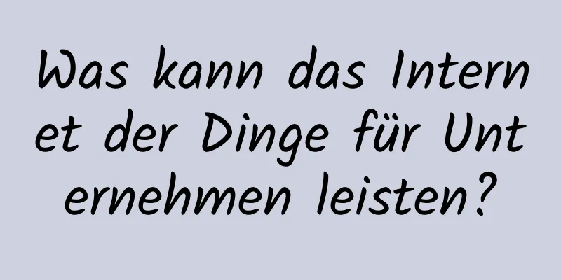 Was kann das Internet der Dinge für Unternehmen leisten?
