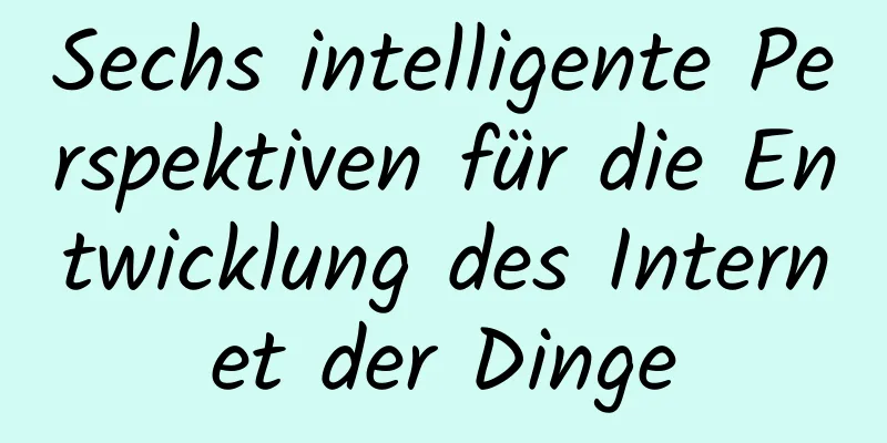 Sechs intelligente Perspektiven für die Entwicklung des Internet der Dinge