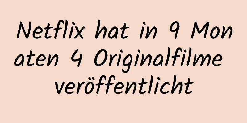 Netflix hat in 9 Monaten 4 Originalfilme veröffentlicht