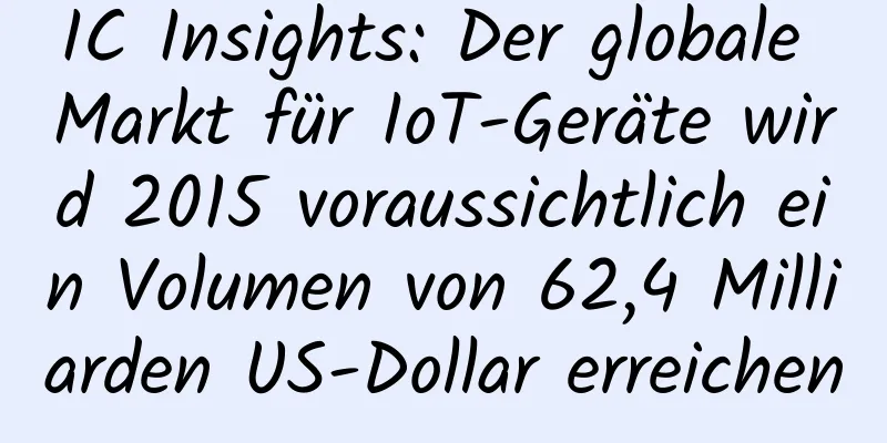 IC Insights: Der globale Markt für IoT-Geräte wird 2015 voraussichtlich ein Volumen von 62,4 Milliarden US-Dollar erreichen