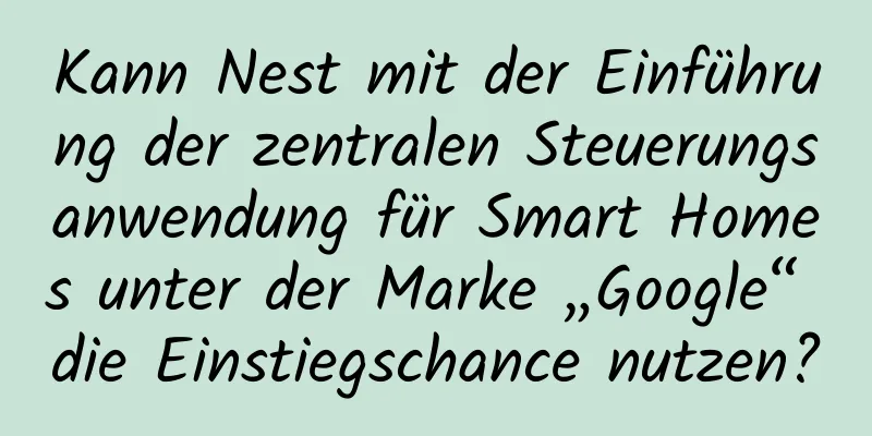 Kann Nest mit der Einführung der zentralen Steuerungsanwendung für Smart Homes unter der Marke „Google“ die Einstiegschance nutzen?