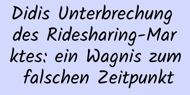 Didis Unterbrechung des Ridesharing-Marktes: ein Wagnis zum falschen Zeitpunkt