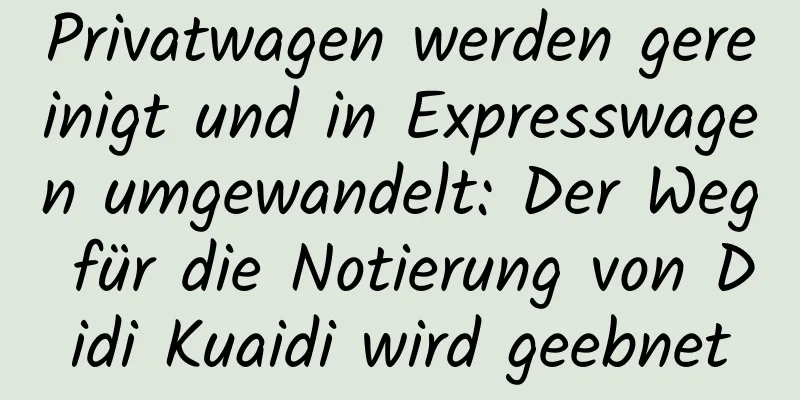 Privatwagen werden gereinigt und in Expresswagen umgewandelt: Der Weg für die Notierung von Didi Kuaidi wird geebnet