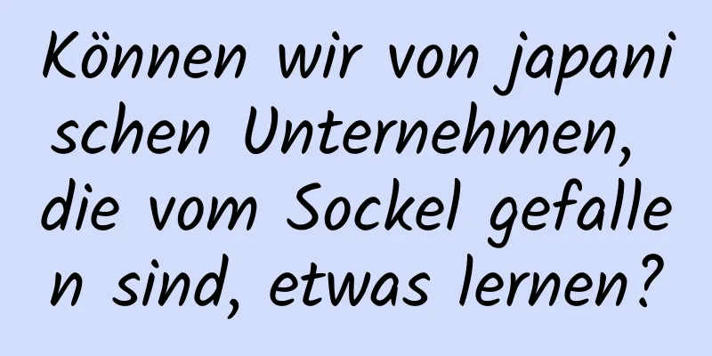 Können wir von japanischen Unternehmen, die vom Sockel gefallen sind, etwas lernen?