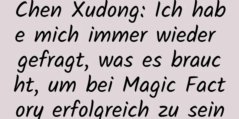 Chen Xudong: Ich habe mich immer wieder gefragt, was es braucht, um bei Magic Factory erfolgreich zu sein