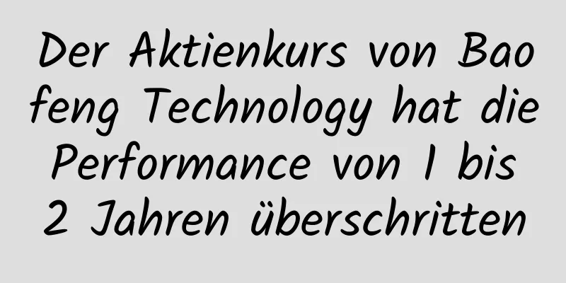 Der Aktienkurs von Baofeng Technology hat die Performance von 1 bis 2 Jahren überschritten