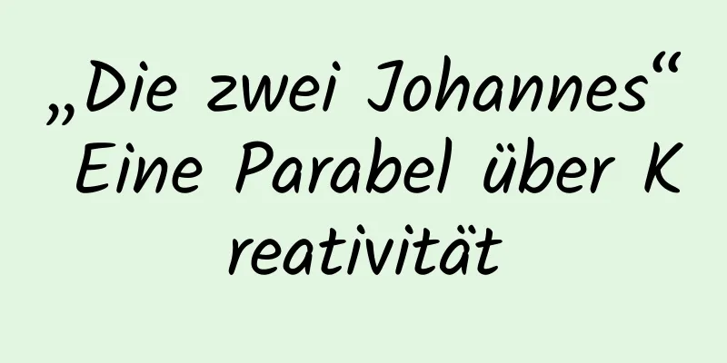 „Die zwei Johannes“ Eine Parabel über Kreativität