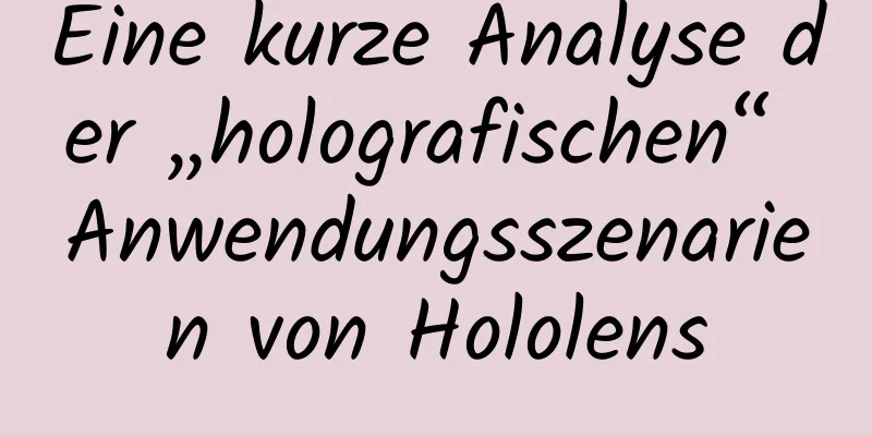 Eine kurze Analyse der „holografischen“ Anwendungsszenarien von Hololens