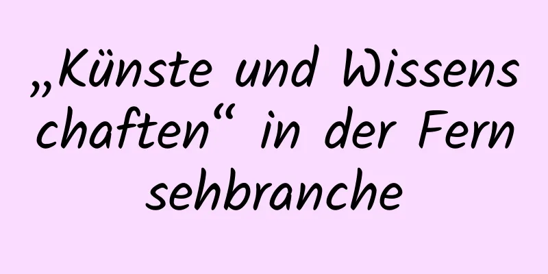 „Künste und Wissenschaften“ in der Fernsehbranche