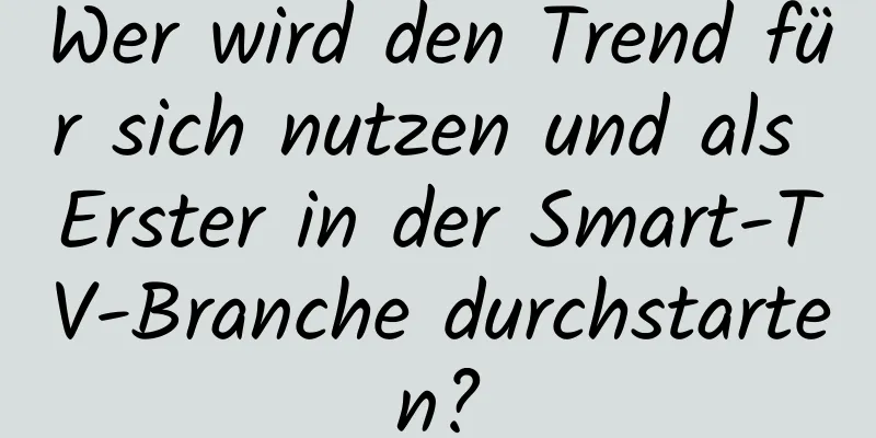 Wer wird den Trend für sich nutzen und als Erster in der Smart-TV-Branche durchstarten?