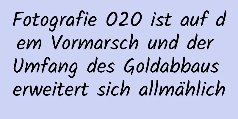 Fotografie O2O ist auf dem Vormarsch und der Umfang des Goldabbaus erweitert sich allmählich
