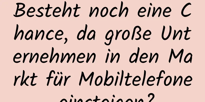 Besteht noch eine Chance, da große Unternehmen in den Markt für Mobiltelefone einsteigen?