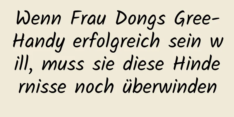 Wenn Frau Dongs Gree-Handy erfolgreich sein will, muss sie diese Hindernisse noch überwinden
