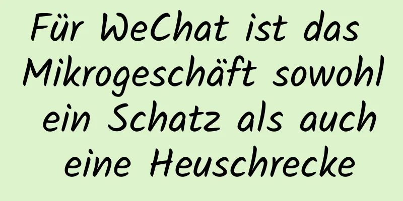Für WeChat ist das Mikrogeschäft sowohl ein Schatz als auch eine Heuschrecke