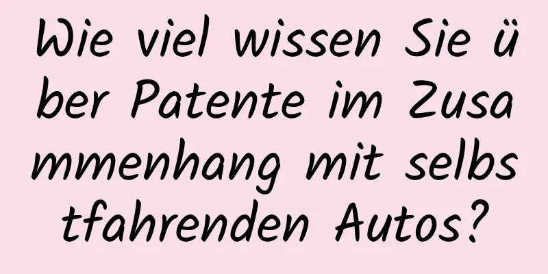 Wie viel wissen Sie über Patente im Zusammenhang mit selbstfahrenden Autos?
