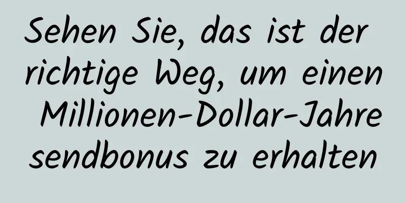 Sehen Sie, das ist der richtige Weg, um einen Millionen-Dollar-Jahresendbonus zu erhalten
