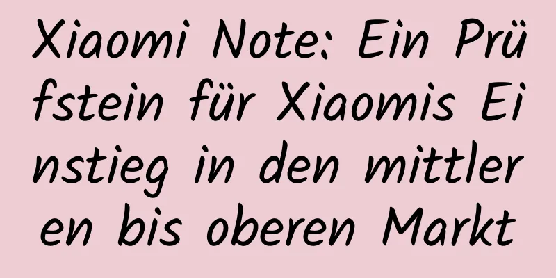 Xiaomi Note: Ein Prüfstein für Xiaomis Einstieg in den mittleren bis oberen Markt