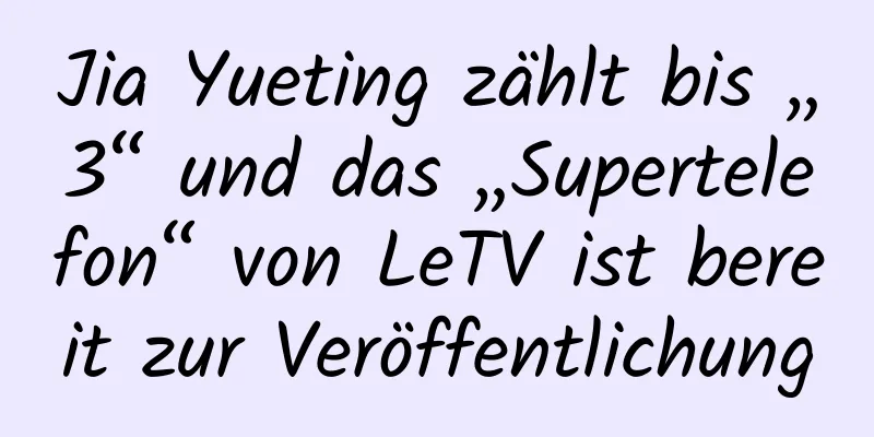 Jia Yueting zählt bis „3“ und das „Supertelefon“ von LeTV ist bereit zur Veröffentlichung