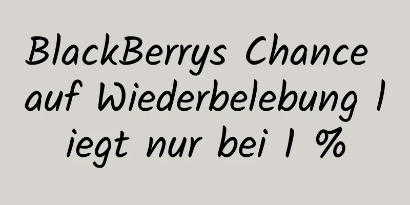 BlackBerrys Chance auf Wiederbelebung liegt nur bei 1 %