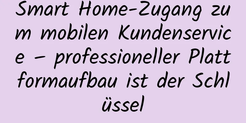 Smart Home-Zugang zum mobilen Kundenservice – professioneller Plattformaufbau ist der Schlüssel