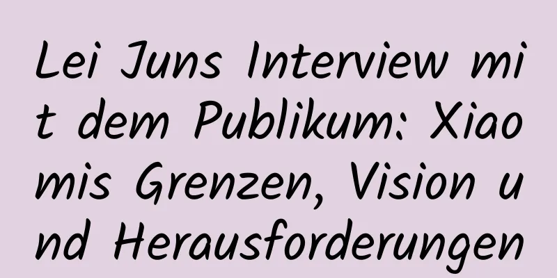 Lei Juns Interview mit dem Publikum: Xiaomis Grenzen, Vision und Herausforderungen